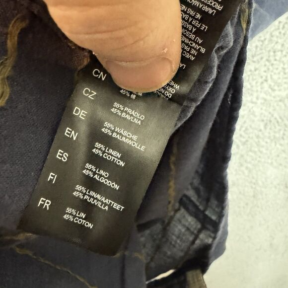 S Kuhl Shirt Mens M Blue Short Sleeve Button Up Casual Hiking Linen Blend - Picture 4 of 7